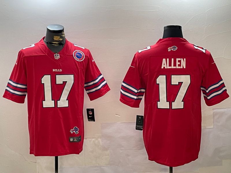 Men Buffalo Bills #17 Allen Red Second generation 2024 Nike Limited NFL Jersey style 6